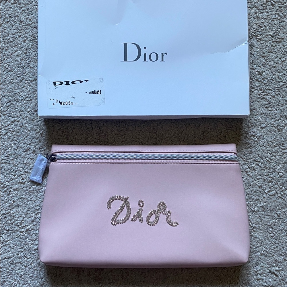 Brand New In Box Baby Pink Dior Beaded Elegant Pouch